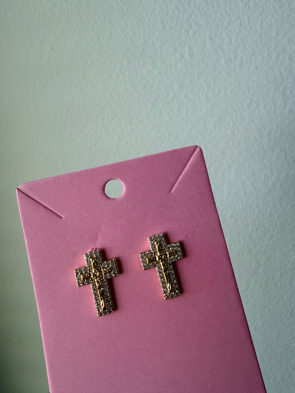 ICED CROSS EARRINGS