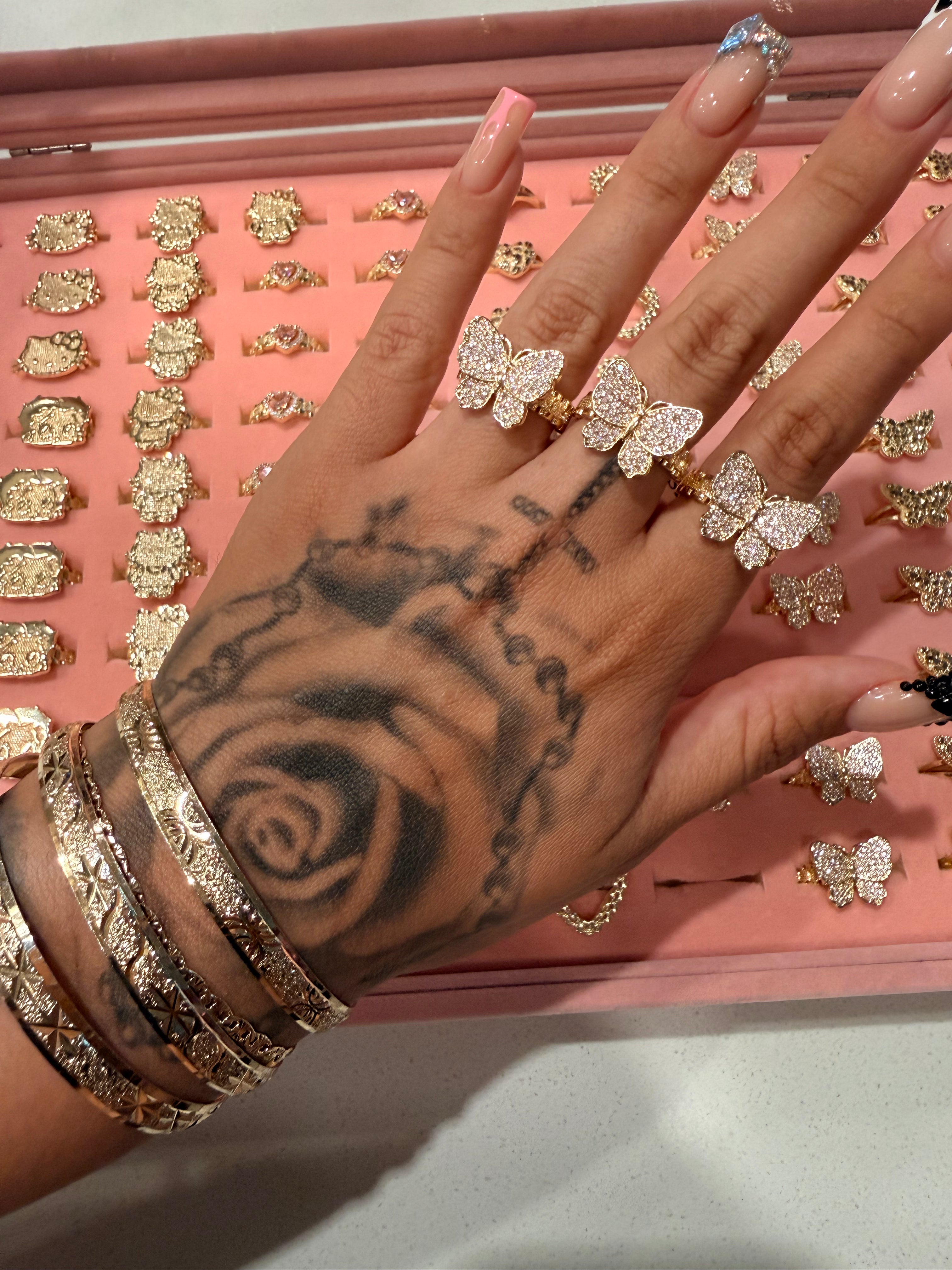 PNK BUTTERFLY RING