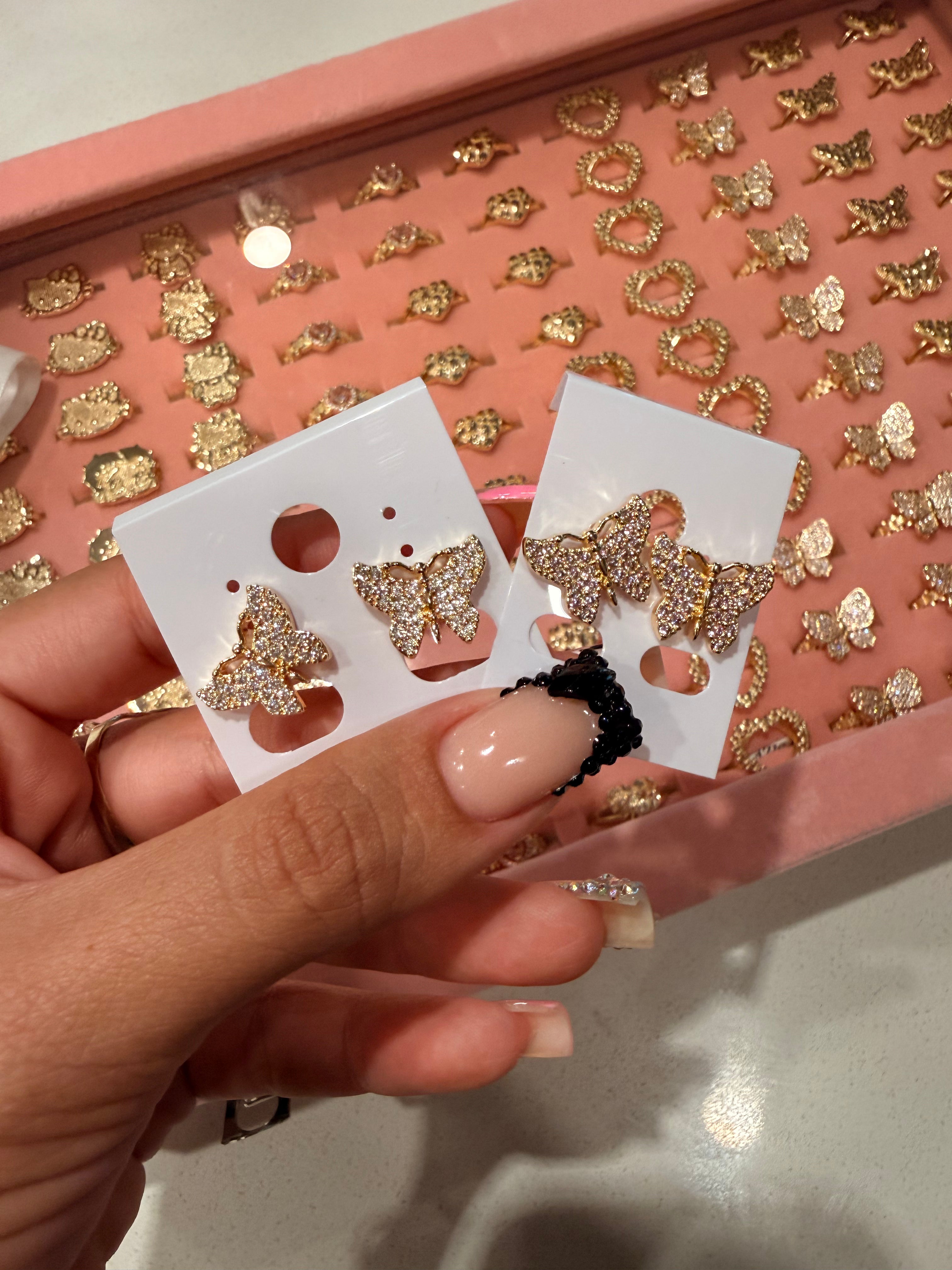 ICED OUT BUTTERFLY STUD